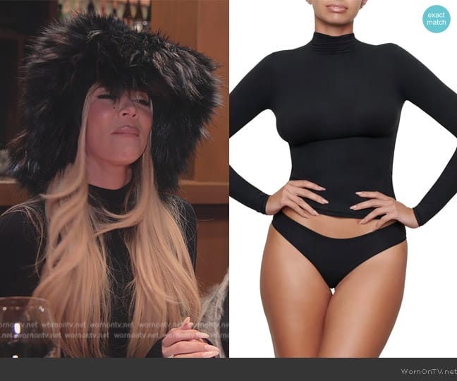 Skims Fits Everybody Turtleneck Top worn by Khloe Kardashian (Khloe Kardashian) on The Kardashians