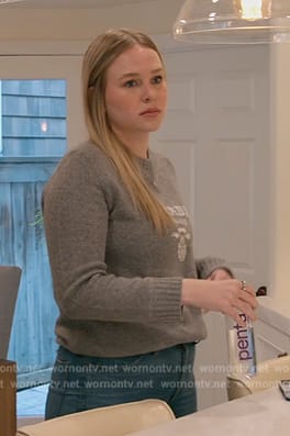 Sohpie's gray logo sweater on The Real Housewives of Orange County