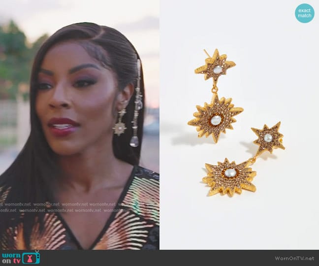 Soru Supernova Earrings worn by Caroline Brooks (Caroline Brooks) on The Real Housewives of Dubai