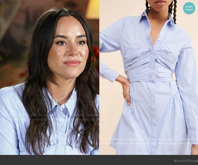 Sovere Evermore Corset Shirt Dress worn by Emily Curl on E! News