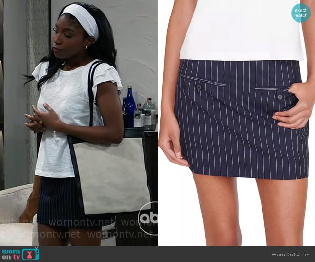 Staud Annette Skirt worn by Trina Robinson (Tabyana Ali) on General Hospital