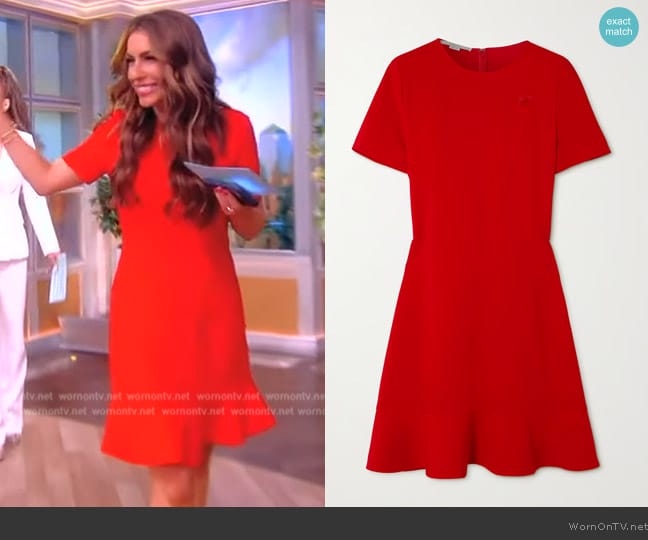 Stella McCartney Ruffled Cady mini dress worn by Alyssa Farah Griffin on The View