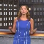 Stephanie Abrams’ blue dress with white piping on CBS Mornings