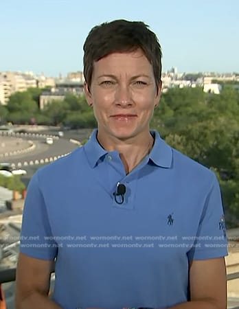 Stephanie’s blue polo on NBC News Daily