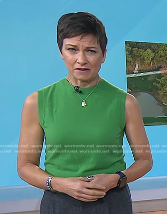 Stephanie's green sleeveless knit top on Today