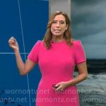 Stephanie Abrams’ pink short sleeve dress on CBS Mornings