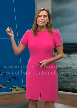 Stephanie Abrams' pink short sleeve dress on CBS Mornings