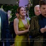 Satephanie’s yellow satin halter neck dress on Days of our Lives