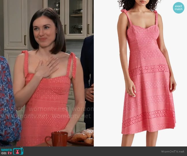 Steve Madden Carlynn Dress in Fruit Dove worn by Willow Tait (Katelyn MacMullen) on General Hospital