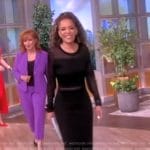 Sunny’s black sheer panel dress on The View