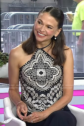 Sutton Foster's paisley print halterneck top on Today