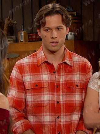 Tate's orange plaid shirt on Days of our Lives