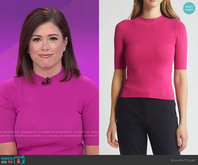 Ted Baker Marllay Rib Sweater in Pink worn by Chloe Melas on Today