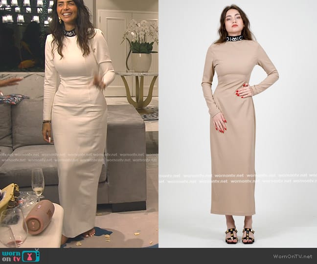 The House of Victor Victor So Maxi Dress in WHITE worn by Sara Al Madani (Sara Al Madani) on The Real Housewives of Dubai