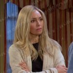 Theresa’s ivory ribbed cardigan on Days of our Lives