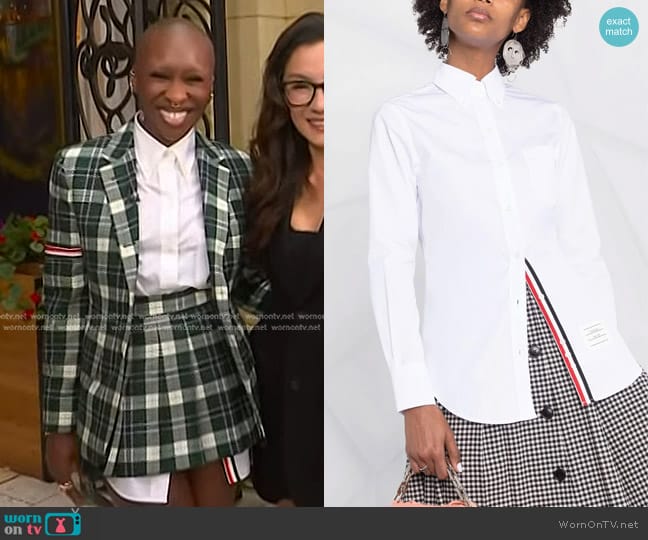 Thom Browne Logo-patch Cotton Shirt worn by Cynthia Erivo on Today