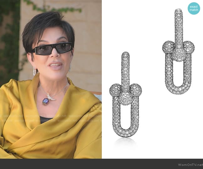 Tiffany Large Link Earrings worn by Kris Jenner (Kris Jenner) on The Kardashians