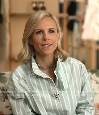 Tory Burch's striped shirt on Good Morning America