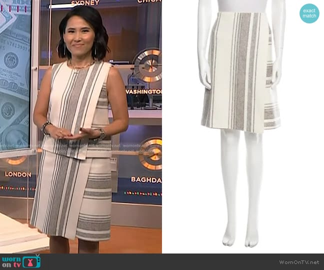 Tory Burch Striped Skirt worn by Vicky Nguyen on NBC News Daily