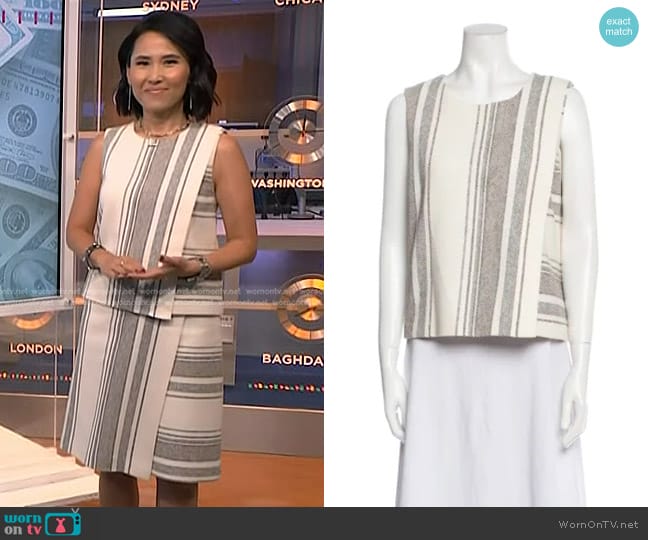 Tory Burch Striped Top worn by Vicky Nguyen on NBC News Daily