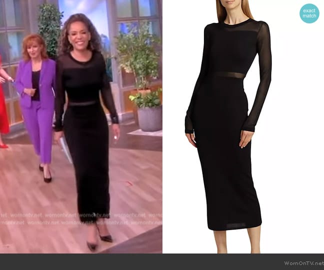 Toteme Semi-Sheer Knit Cocktail Dress worn by Sunny Hostin on The View