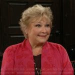 Traci’s pink floral cardigan on The Young and the Restless