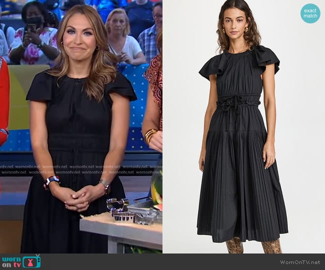 Ulla Johnson Delmara Dress in Raven worn by Lori Bergamotto on Good Morning America