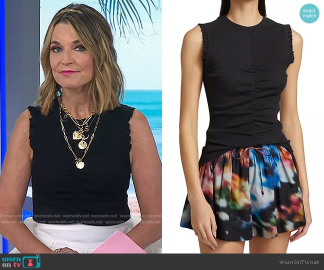 WornOnTV: Savannah’s black sleeveless top and white skirt on Today ...