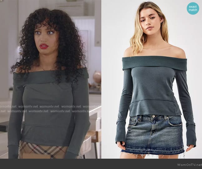 BDG Riya Off-The-Shoulder Top worn by Olivia Baker (Samantha Logan) on All American