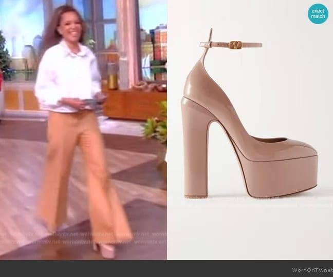 Valentino Garavani Tan-go Platform Pumps In Patent Leather worn by Sunny Hostin on The View