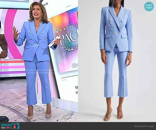 WornOnTV: Hoda’s blue double breasted blazer and cropped pants on Today ...