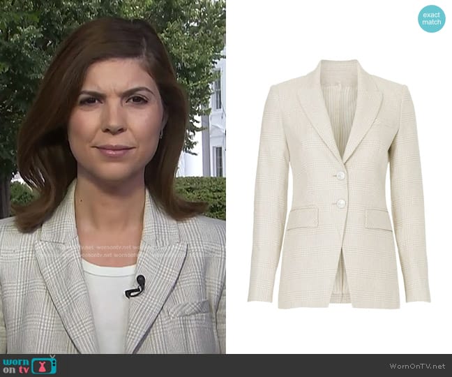 Veronica Beard Mathi Dickey Jacket in Oatmeal worn by Monica Alba on NBC News Daily