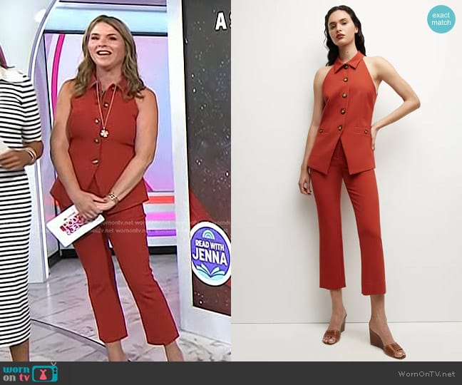 Veronica Beard Orlinda Vest and Arte Pant worn by Jenna Bush Hager on Today