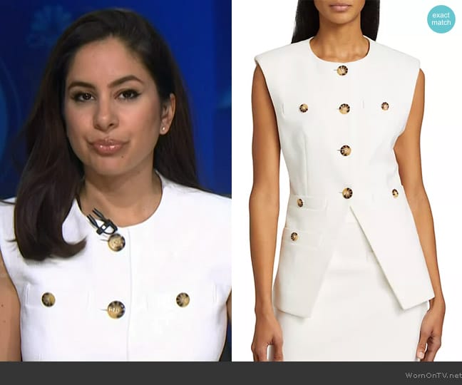 Veronica Beard Tamara Tailored Cotton-Blend Vest worn by Seema Mody on NBC News Daily