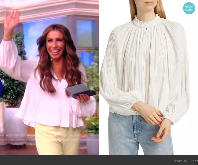 Veronica Beard Walker Shirred Top worn by Alyssa Farah Griffin on The View