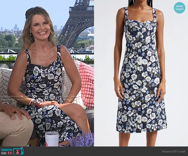 Veronica Beard Colleen Dress in Navy worn by Savannah Guthrie on Today