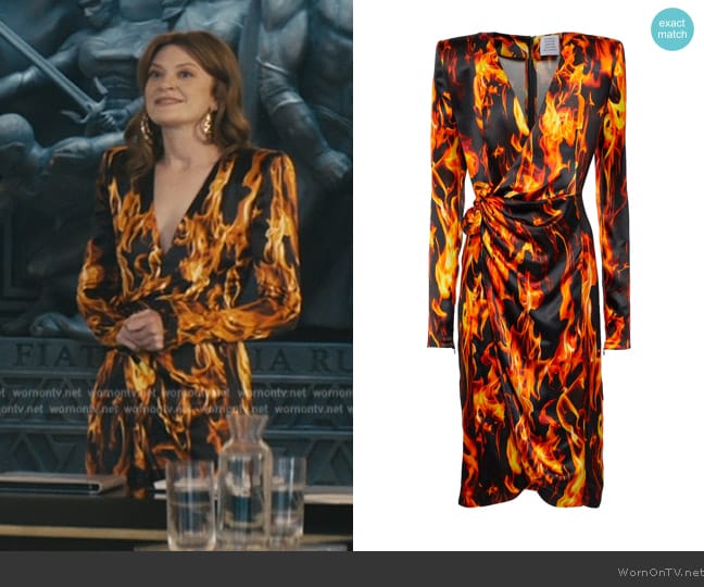 Vetements Fire Print Midi Dress worn by Ashley Barrett (Colby Minifie) on The Boys