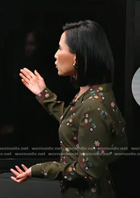 Vicky's green floral romper on NBC News Daily