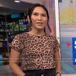 Vicky’s leopard print tee and denim skirt on NBC News Daily