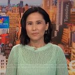 Vicky’s mint green knit sweater on NBC News Daily