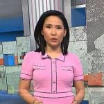 Vicky’s pink contrast trim dress on NBC News Daily