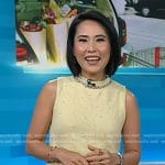 Vicky’s yellow embellished knit top on Today