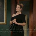 Victoria’s black off-shoulder midi dress on The Young and the Restless