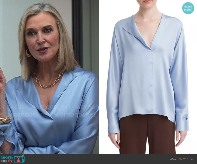 Vince Draped Silk Dolman Sleeve Top worn by Nadine Gregory (Brenda Strong) on UnPrisoned