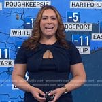 Violeta Yas’s navy cutout sheath dress on NBC News Daily