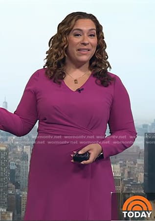 WornOnTV: Violeta Yas’ dark pink surplice dress on Today | Clothes and ...