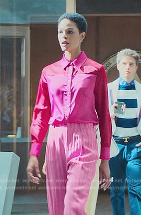 Virginia's pink two-tone shirt by Lola Casademunt on Elite