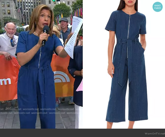 Whistles Denim Short Sleeve Jumpsuit worn by Hoda Kotb on Today