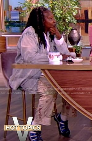 Whoopi's floral print pants on The View