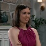 Willow’s magenta tie neck top on General Hospital